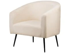 Fauteuil De Salon En Métal Et Velours Beige