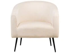 Fauteuil De Salon En Métal Et Velours Beige -Fauteuil Boutique fauteuil 14210111
