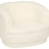 Fauteuil Pour Enfant Tissu Blanc à Bouclettes H 45 Cm