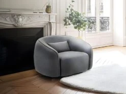 Fauteuil En Tissu Gris STEFIAN -Fauteuil Boutique fauteuil 14411037