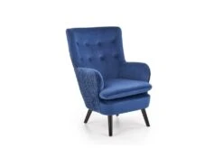 Fauteuil Rembourré En Velours 70 X 78 X 100 Cm - Bleu Foncé