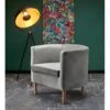 Fauteuil En Velours 66 X 58 X 41 Cm - Gris Foncé/Naturel