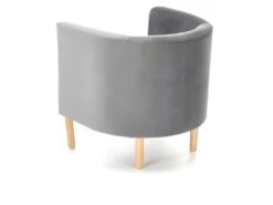 Fauteuil En Velours 66 X 58 X 41 Cm - Gris Foncé/Naturel -Fauteuil Boutique fauteuil 14700923
