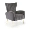 Fauteuil Rembourré En Velours 73 X 70 X 94 Cm - Gris