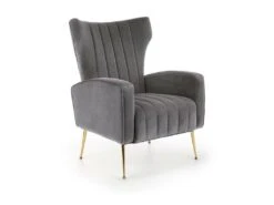 Fauteuil Rembourré En Velours 73 X 70 X 94 Cm - Gris