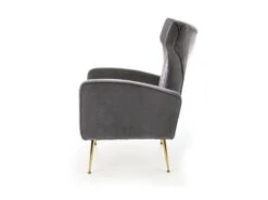 Fauteuil Rembourré En Velours 73 X 70 X 94 Cm - Gris -Fauteuil Boutique fauteuil 14701075