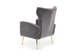 Fauteuil Rembourré En Velours 73 X 70 X 94 Cm - Gris -Fauteuil Boutique fauteuil 14701083