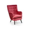Fauteuil Rembourré En Velours 70 X 78 X 100 Cm - Rouge Foncé