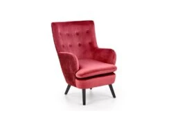 Fauteuil Rembourré En Velours 70 X 78 X 100 Cm - Rouge Foncé