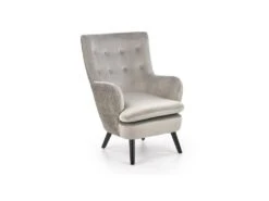 Fauteuil Rembourré En Velours 70 X 78 X 100 Cm - Gris