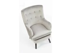 Fauteuil Rembourré En Velours 70 X 78 X 100 Cm - Gris -Fauteuil Boutique fauteuil 14702035