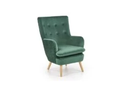 Fauteuil Rembourré En Velours 70 X 78 X 100 Cm - Vert Foncé