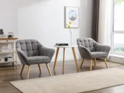 Fauteuil En Tissu Gris CASERTA