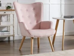 Fauteuil En Velours Rose VATELY -Fauteuil Boutique fauteuil 14811661
