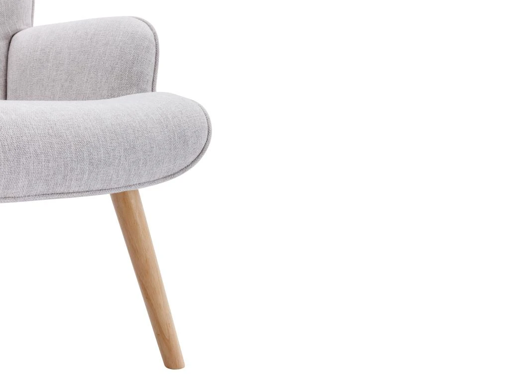 Fauteuil En Tissu Gris Clair VATELY 6 Fauteuil En Tissu Gris Clair VATELY – Image 6