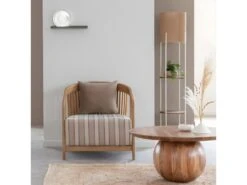 Fauteuil En Bois De Manguier Et Coton Térence