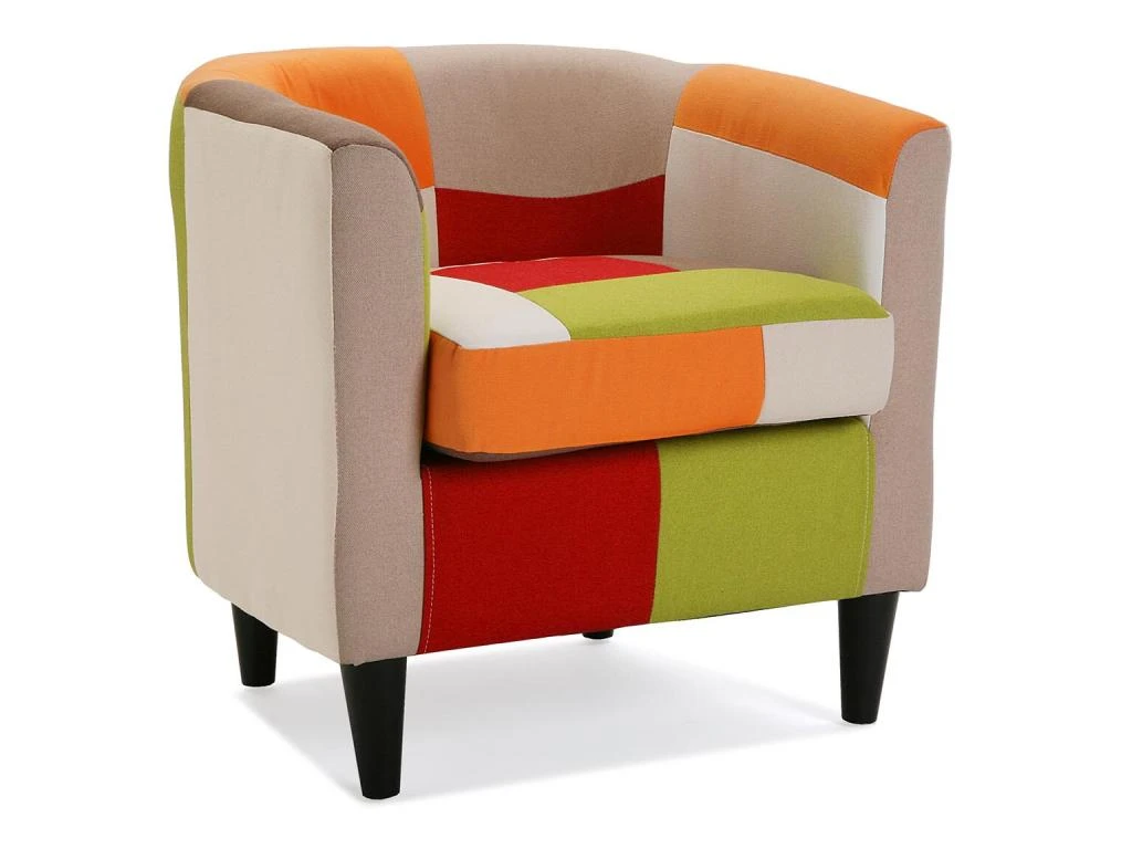 Fauteuil Pour Salon Red Patchwork, 56 X 62 X 64 Cm, Coton Et Bois, Rouge 1 Fauteuil Pour Salon Red Patchwork, 56 X 62 X 64 Cm, Coton Et Bois, Rouge