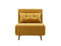 Fauteuil Convertible En Tissu Jaune Moutarde URIBIA -Fauteuil Boutique fauteuil 15882235