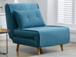 Fauteuil Convertible En Tissu Bleu URIBIA -Fauteuil Boutique fauteuil 15886341