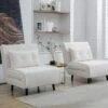 Fauteuil Convertible En Tissu Bouclette Ivoire URIBIA