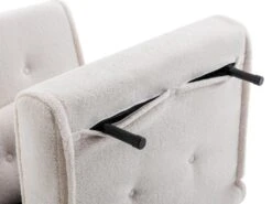 Fauteuil Convertible En Tissu Bouclette Ivoire URIBIA -Fauteuil Boutique fauteuil 15920471