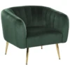 Fauteuil Club En Velours Vert LACONIA