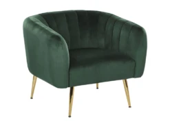 Fauteuil Club En Velours Vert LACONIA
