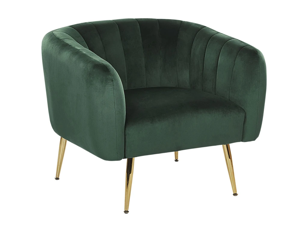 Fauteuil Club En Velours Vert LACONIA 1 Fauteuil Club En Velours Vert LACONIA