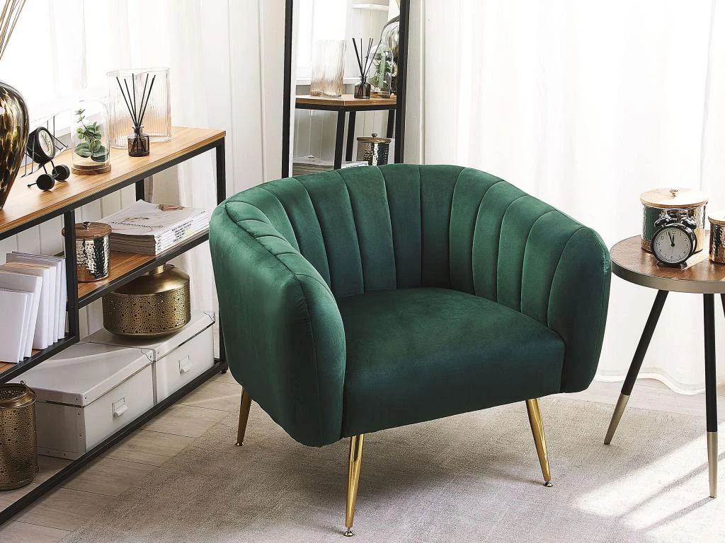 Fauteuil Club En Velours Vert LACONIA 2 Fauteuil Club En Velours Vert LACONIA – Image 2