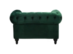 Fauteuil En Velours Vert CHESTERFIELD -Fauteuil Boutique fauteuil 16215589