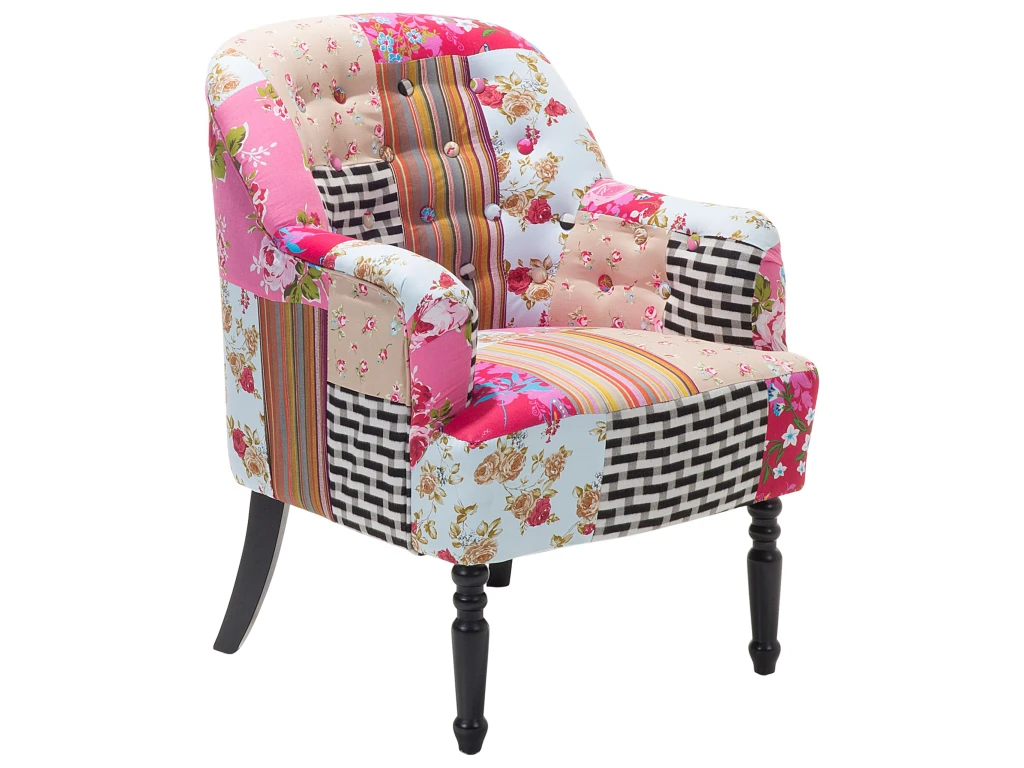 Fauteuil Patchwork Fauteuil En Tissu Multicolore MANDAL 1 Fauteuil Patchwork Fauteuil En Tissu Multicolore MANDAL