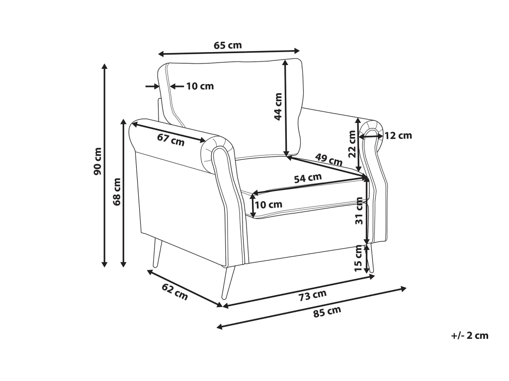Fauteuil En Velours Gris VIETAS 3 Fauteuil En Velours Gris VIETAS – Image 3
