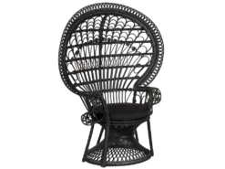 Fauteuil En Rotin Noir EMMANUELLE