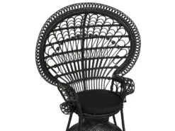 Fauteuil En Rotin Noir EMMANUELLE -Fauteuil Boutique fauteuil 16216045
