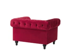 Fauteuil En Velours Rouge Foncé CHESTERFIELD -Fauteuil Boutique fauteuil 16216081