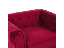 Fauteuil En Velours Rouge Foncé CHESTERFIELD -Fauteuil Boutique fauteuil 16216083