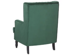 Fauteuil Bergère En Velours Vert Avec Repose-pieds Assorti SANDSET -Fauteuil Boutique fauteuil 16216341