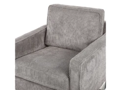 Fauteuil En Velours Côtelé Gris VIND -Fauteuil Boutique fauteuil 16216725