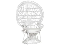 Fauteuil En Rotin Blanc EMMANUELLE