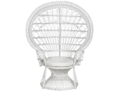 Fauteuil En Rotin Blanc EMMANUELLE -Fauteuil Boutique fauteuil 16216793