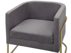 Fauteuil Club En Velours Gris SIRKKA -Fauteuil Boutique fauteuil 16683533