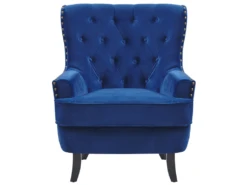Fauteuil Style Chesterfield En Tissu Bleu Marine VIBORG II 12 Fauteuil Style Chesterfield En Tissu Bleu Marine VIBORG II -Fauteuil Boutique fauteuil 16683925