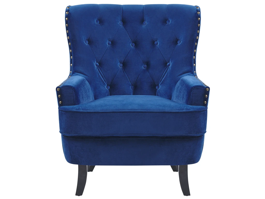 Fauteuil Style Chesterfield En Tissu Bleu Marine VIBORG II 4 Fauteuil Style Chesterfield En Tissu Bleu Marine VIBORG II – Image 4