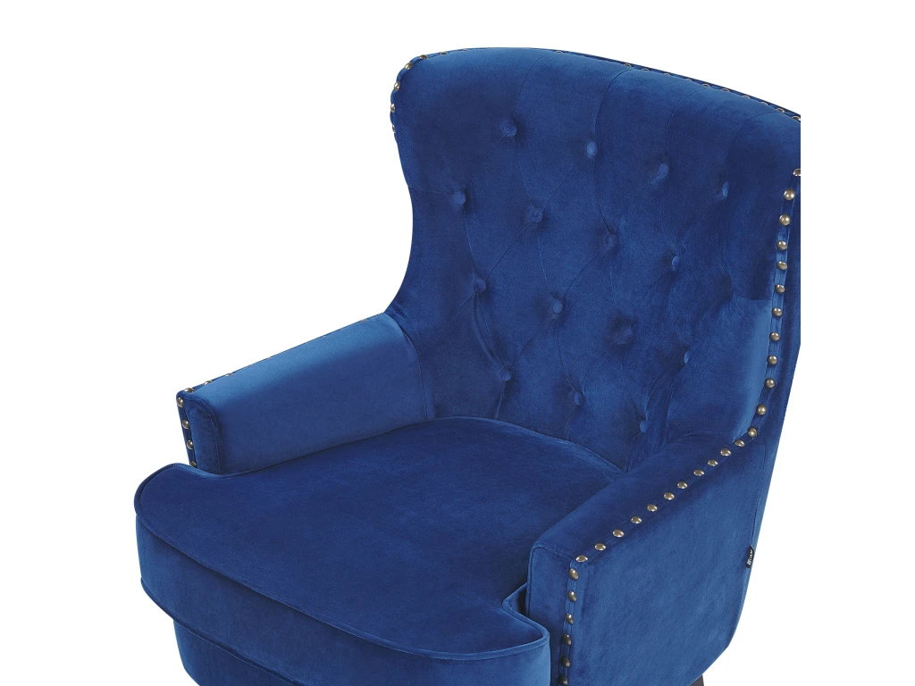 Fauteuil Style Chesterfield En Tissu Bleu Marine VIBORG II 6 Fauteuil Style Chesterfield En Tissu Bleu Marine VIBORG II – Image 6