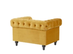Fauteuil En Velours Jaune Moutarde CHESTERFIELD -Fauteuil Boutique fauteuil 16685589