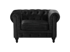 Fauteuil En Velours Noir CHESTERFIELD -Fauteuil Boutique fauteuil 16685691