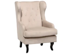 Fauteuil En Velours Beige ALTA