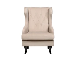 Fauteuil En Velours Beige ALTA -Fauteuil Boutique fauteuil 16686443