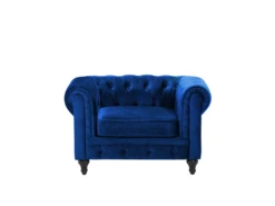 Fauteuil En Velours Bleu Cobalt CHESTERFIELD -Fauteuil Boutique fauteuil 16686563