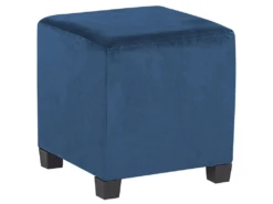 Fauteuil Bergère En Velours Bleu Avec Repose-pieds Assorti SANDSET -Fauteuil Boutique fauteuil 16686665